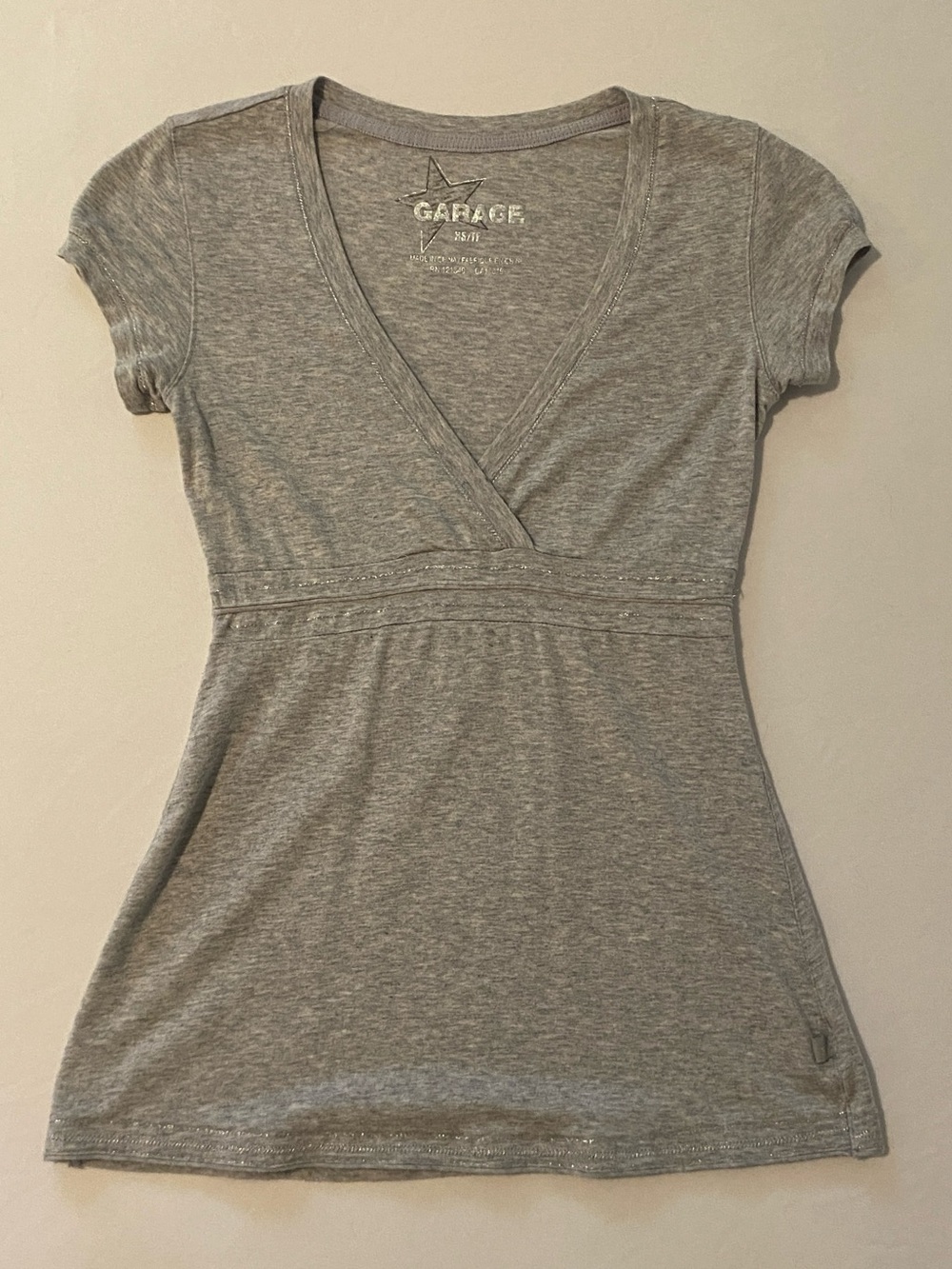 Garage Babydoll Top With Sparkly Stitching